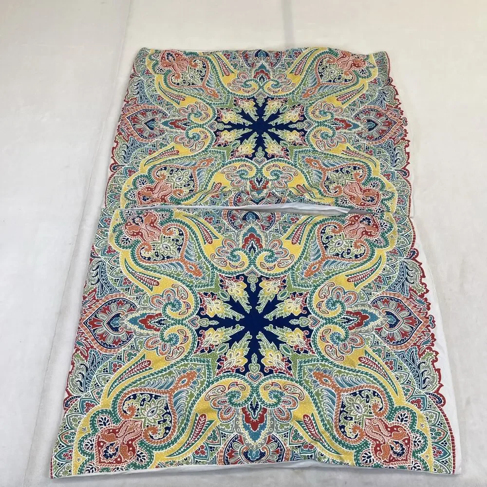 Pottery Barn Caesarea Israel Full/ Queen MultiColor Duvet Cover Set 2 Shams Boho